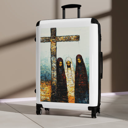 "At-the-Foot of the Cross - John 19:25", Suitcases (White)