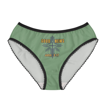 "Good News - John 3:17", Women's Briefs (Zephyr Green)
