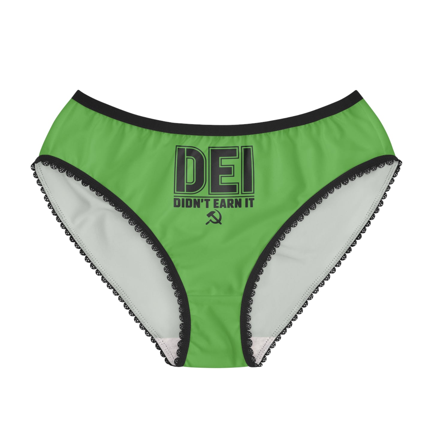"DEI - Didn't Earn It" #14, Women's Briefs (Neon Green)