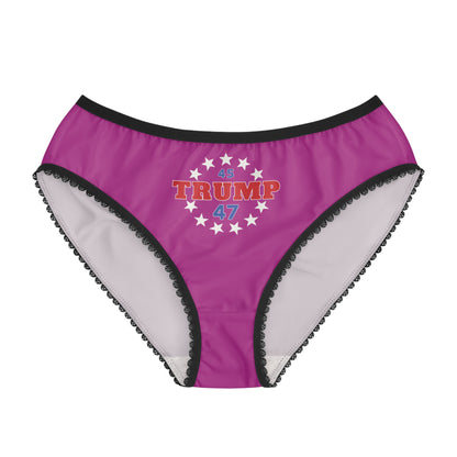 "Trump 45-47 Circle of Stars", Women's Briefs (Prairie Foxglove Pink)