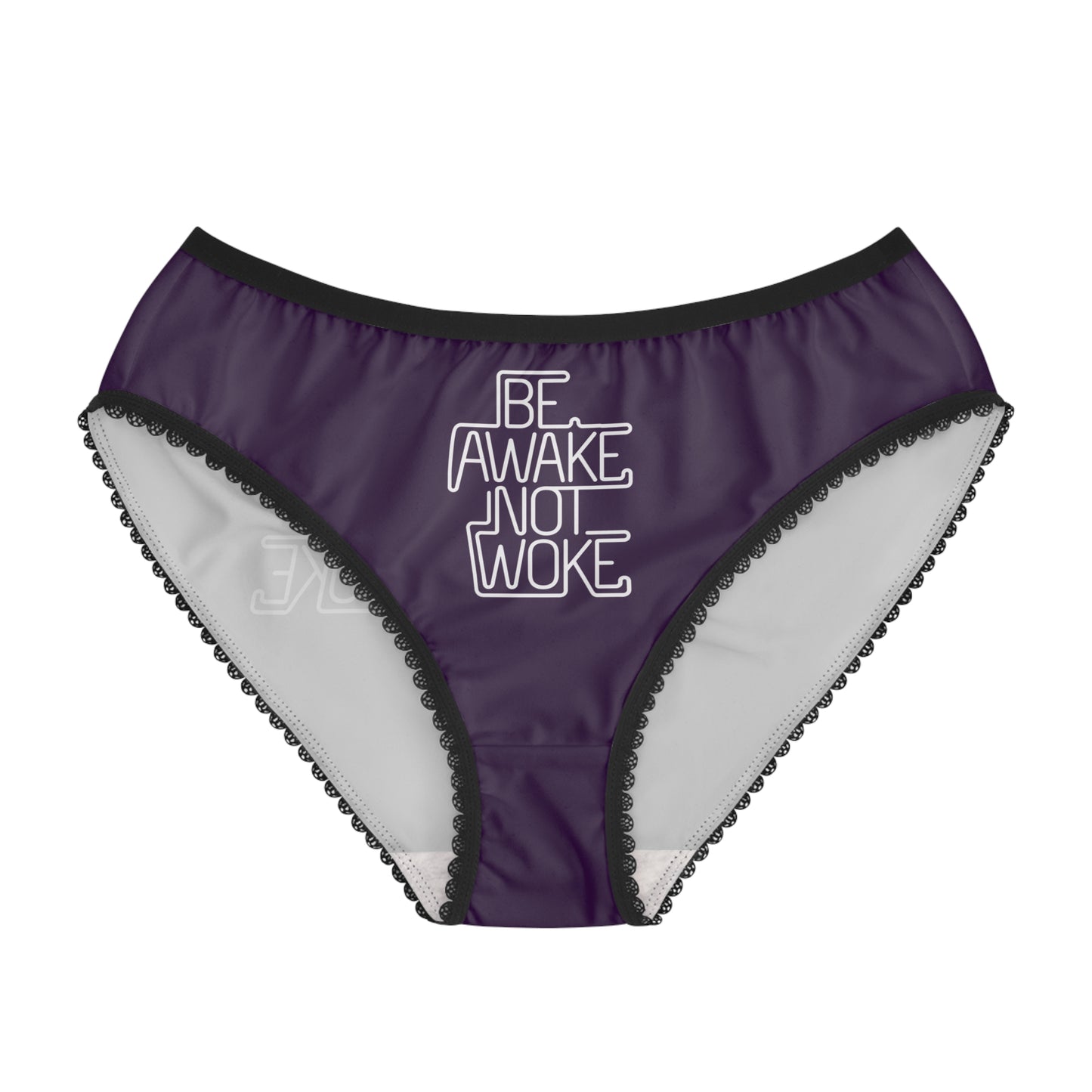 "Be Awake Not Woke" #1, Women's Briefs (Imperial Plum)