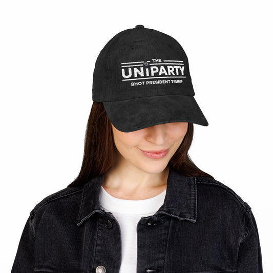 "The Uniparty Shot President Trump" #03, Vintage Corduroy Cap (Embroidery)