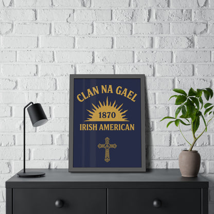 "Clan na Gael - Irish American", Framed Paper Poster (Mariana Blue)