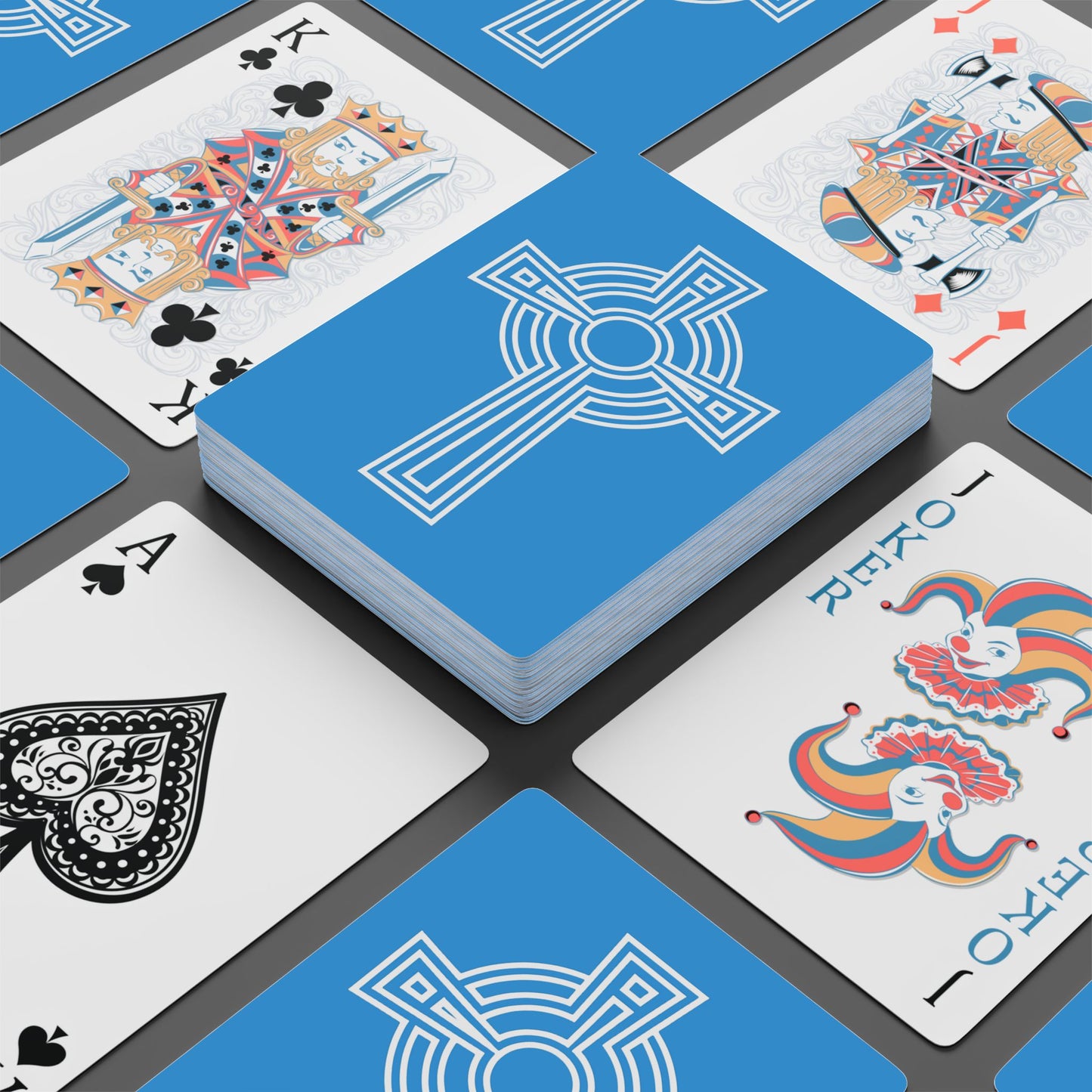 "A Simple High Cross", Christian Playing Cards (Swimmer Blue)