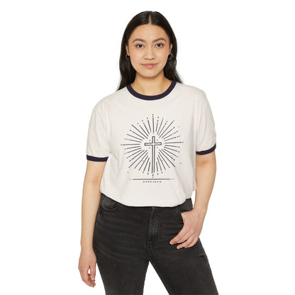 "Born Again", Unisex Ringer Cotton T-Shirt
