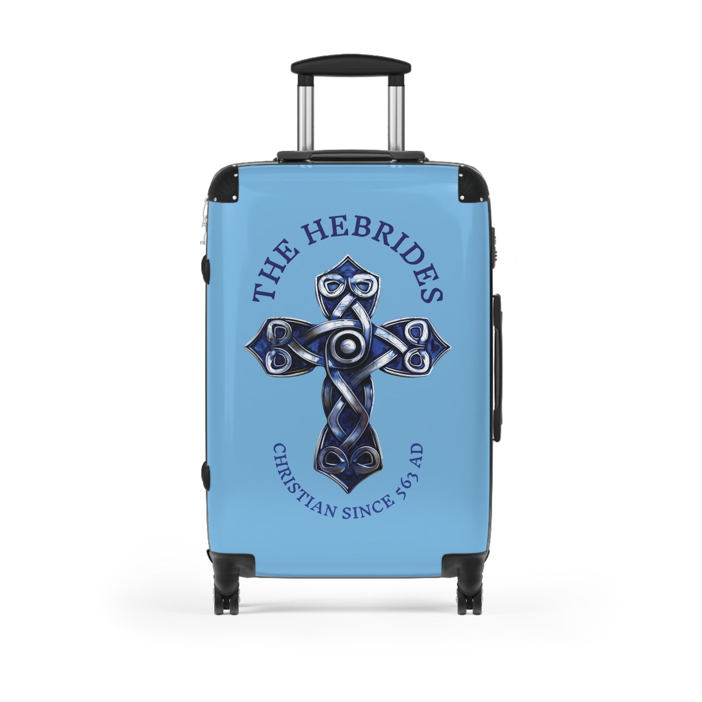 "The Hebrides - Christian Since 563 AD", Suitcases (Sky Blue)