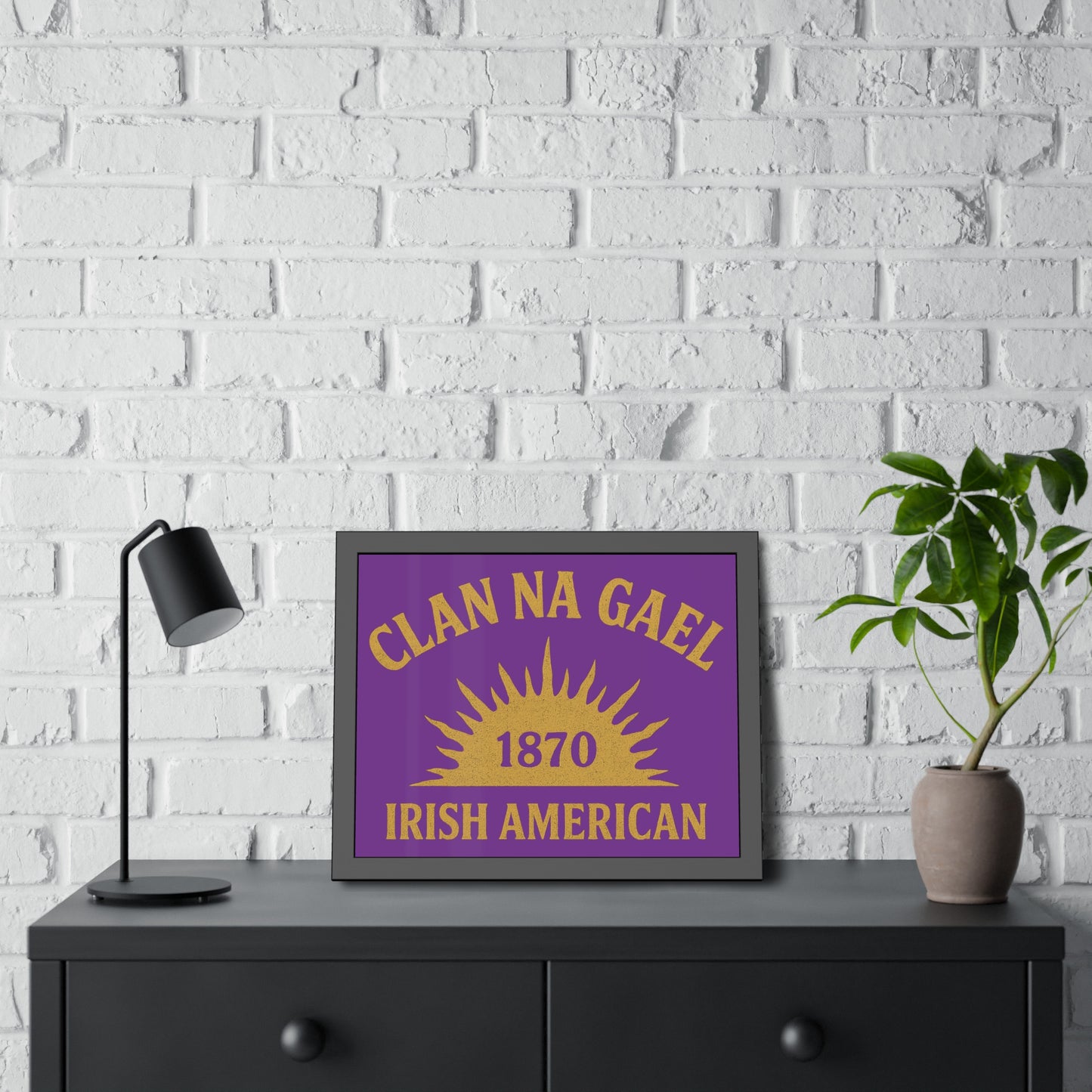"Clan na Gael - Irish American", Framed Paper Poster (Vesper Violet)