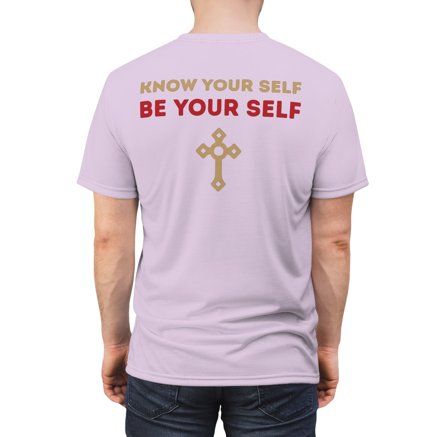 "Know Your Self", Unisex T-shirt (Floridian Blush)