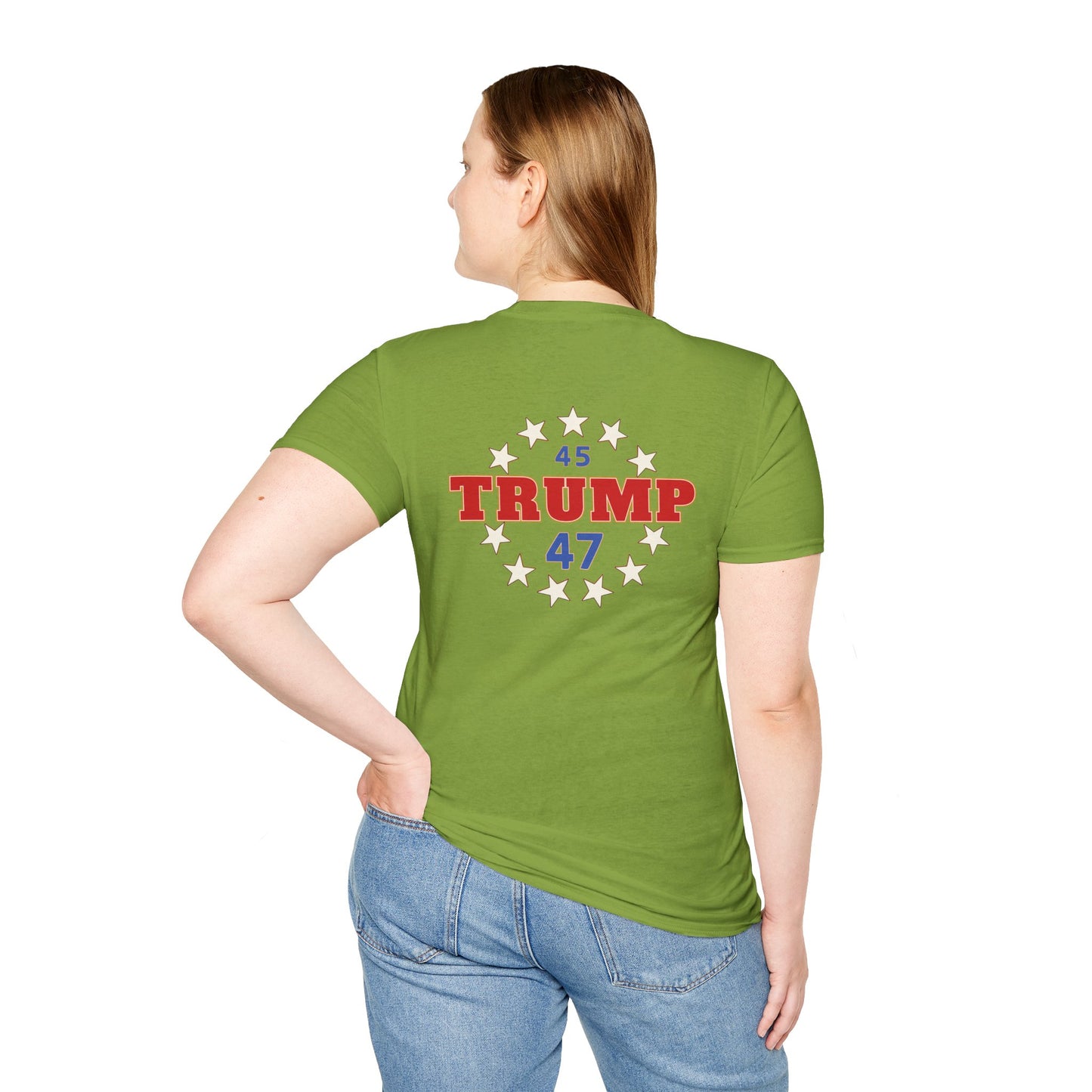 "Trump 45-47 Circle of Stars", Unisex Softstyle T-Shirt