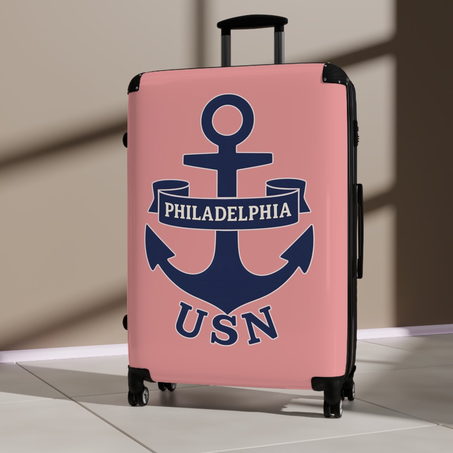 "USN Anchor", Suitcase (Pastel Red)