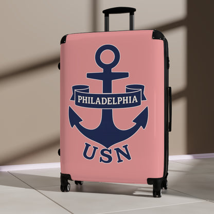 "USN Anchor", Suitcase (Pastel Red)