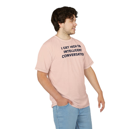 "Intelligent Conversation", Unisex T-shirt (Pink Grapefruit)