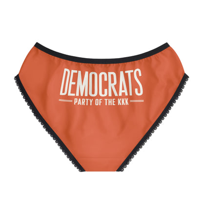 "Democrats - Party of the KKK", Women's Briefs (Salamander Orange)