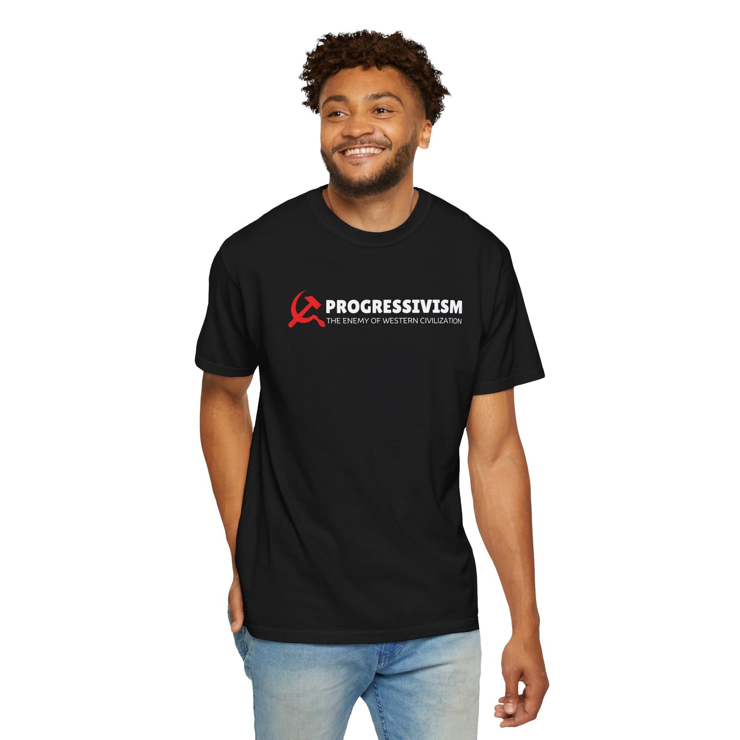 "Progressivism - Enemy of Western Civilization", Unisex T-shirt (Dark Colors)