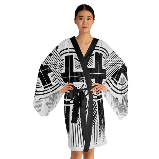 "Abstract High Cross", Long Sleeve Kimono Robe