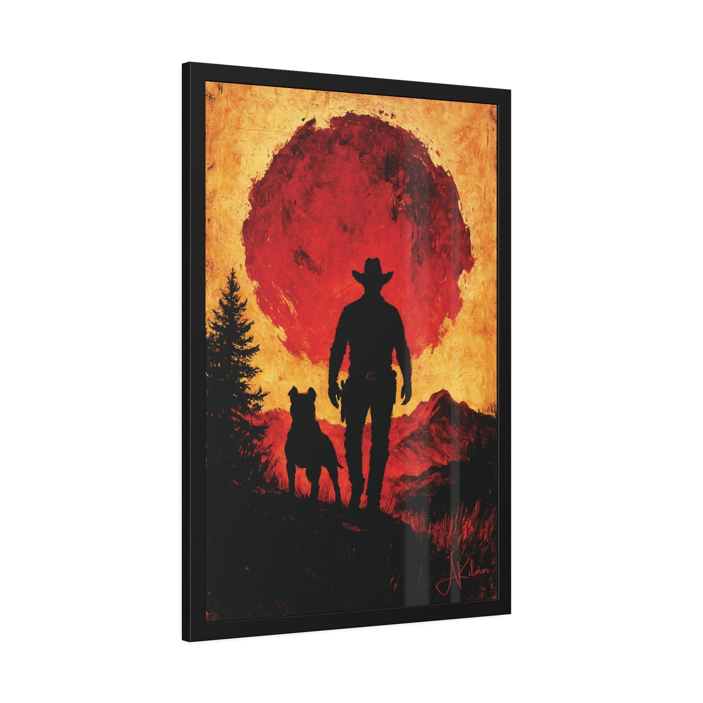 "Watchman of the Red Sun", Framed Paper Poster