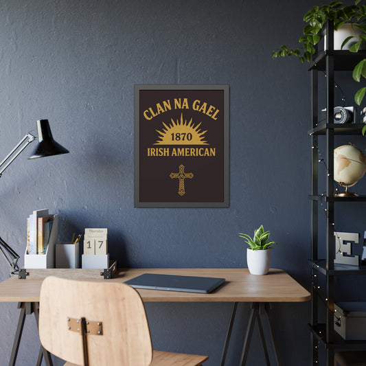 "Clan na Gael - Irish American", Framed Paper Poster (Seal Brown)