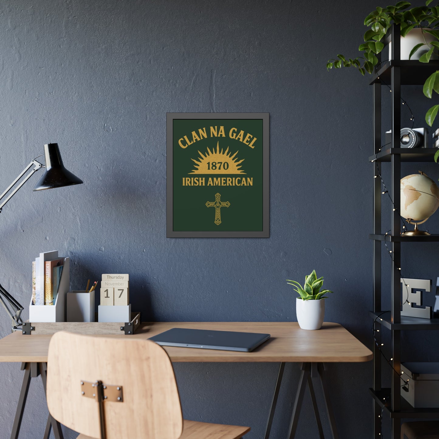 "Clan na Gael - Irish American", Framed Paper Poster (Fenian Green)