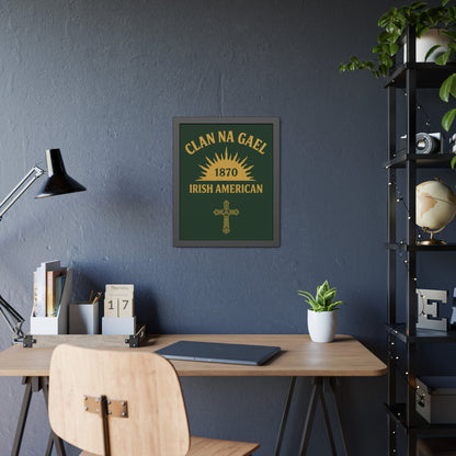 "Clan na Gael - Irish American", Framed Paper Poster (Fenian Green)