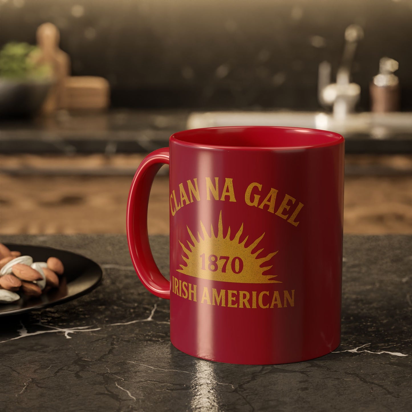 "Clan na Gael - Irish American", Colorful Mugs (11oz, 15oz) (Fénechas Red)