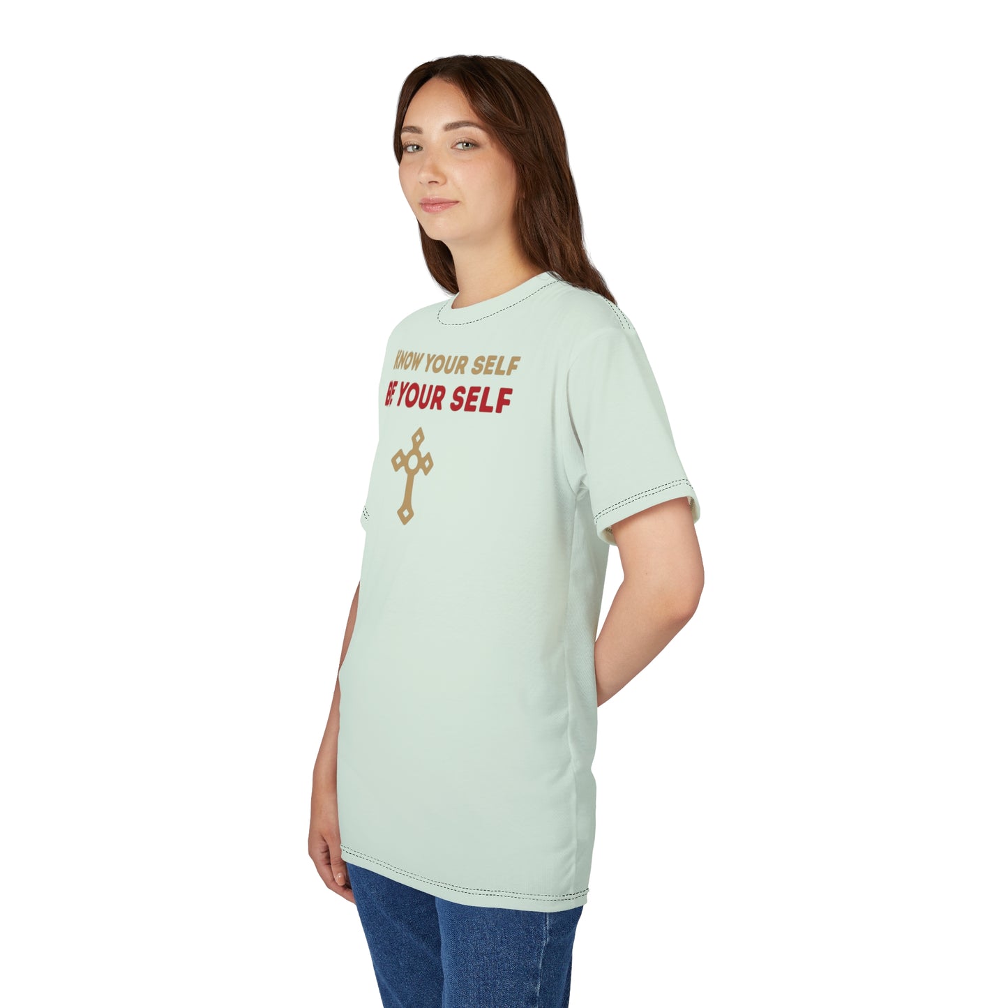 "Know Your Self", Unisex T-shirt (Spring Mint)