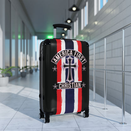 "America First Christian" Wall Art #03 Suitcases (Moonless Black)