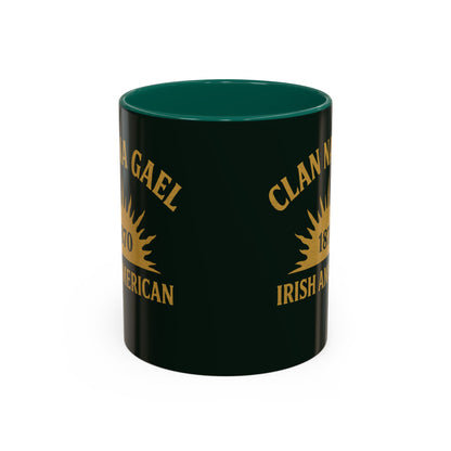 "Clan na Gael - Irish American", Colorful Mugs (11oz, 15oz) (Túath Green)
