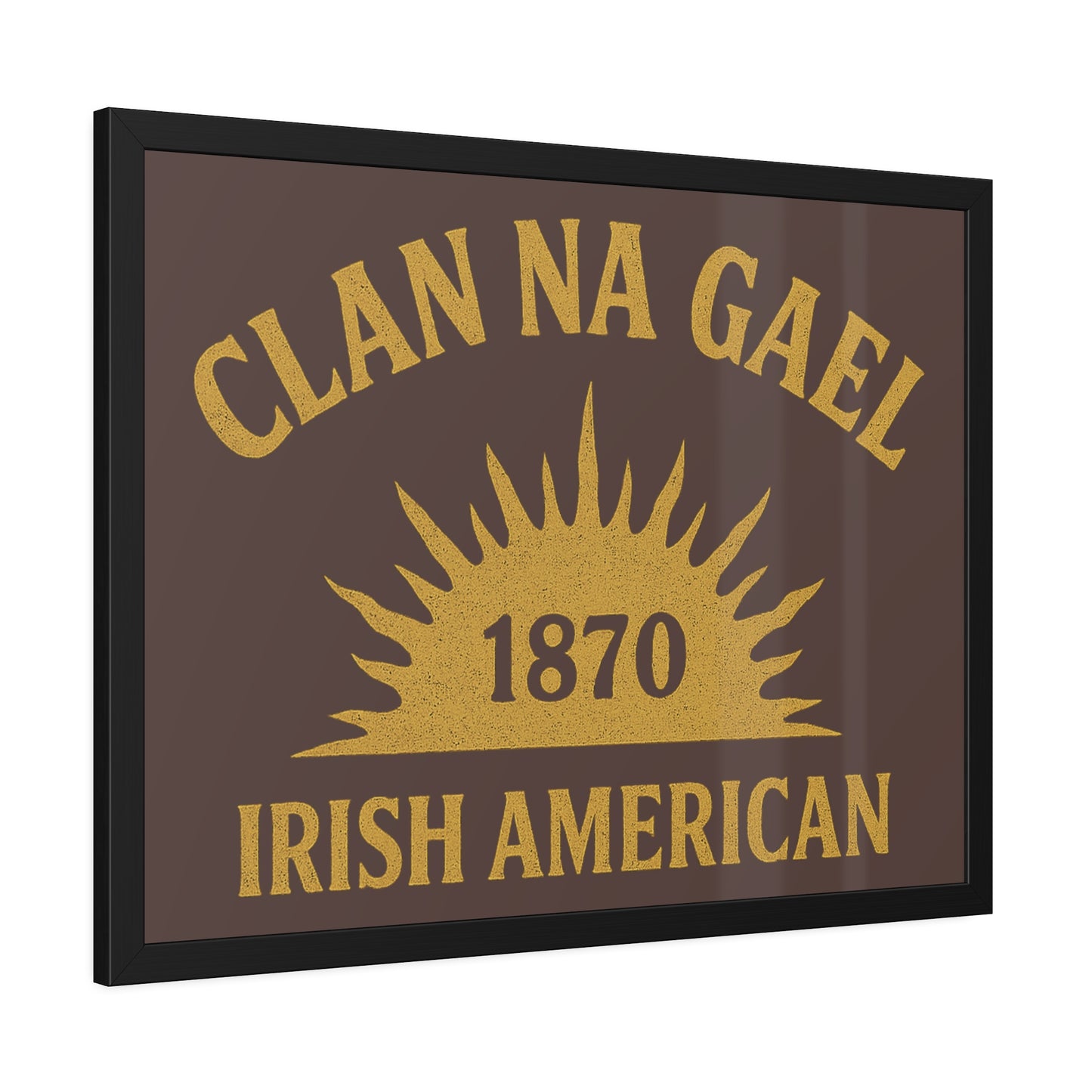 "Clan na Gael - Irish American", Framed Paper Poster (Wild Boar Brown)