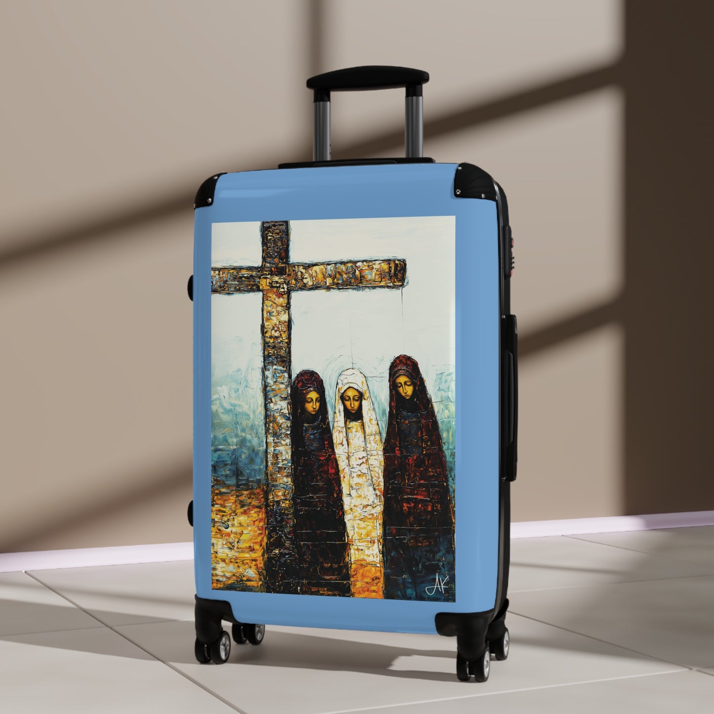 "At-the-Foot of the Cross - John 19:25", Suitcases (Light Blue)