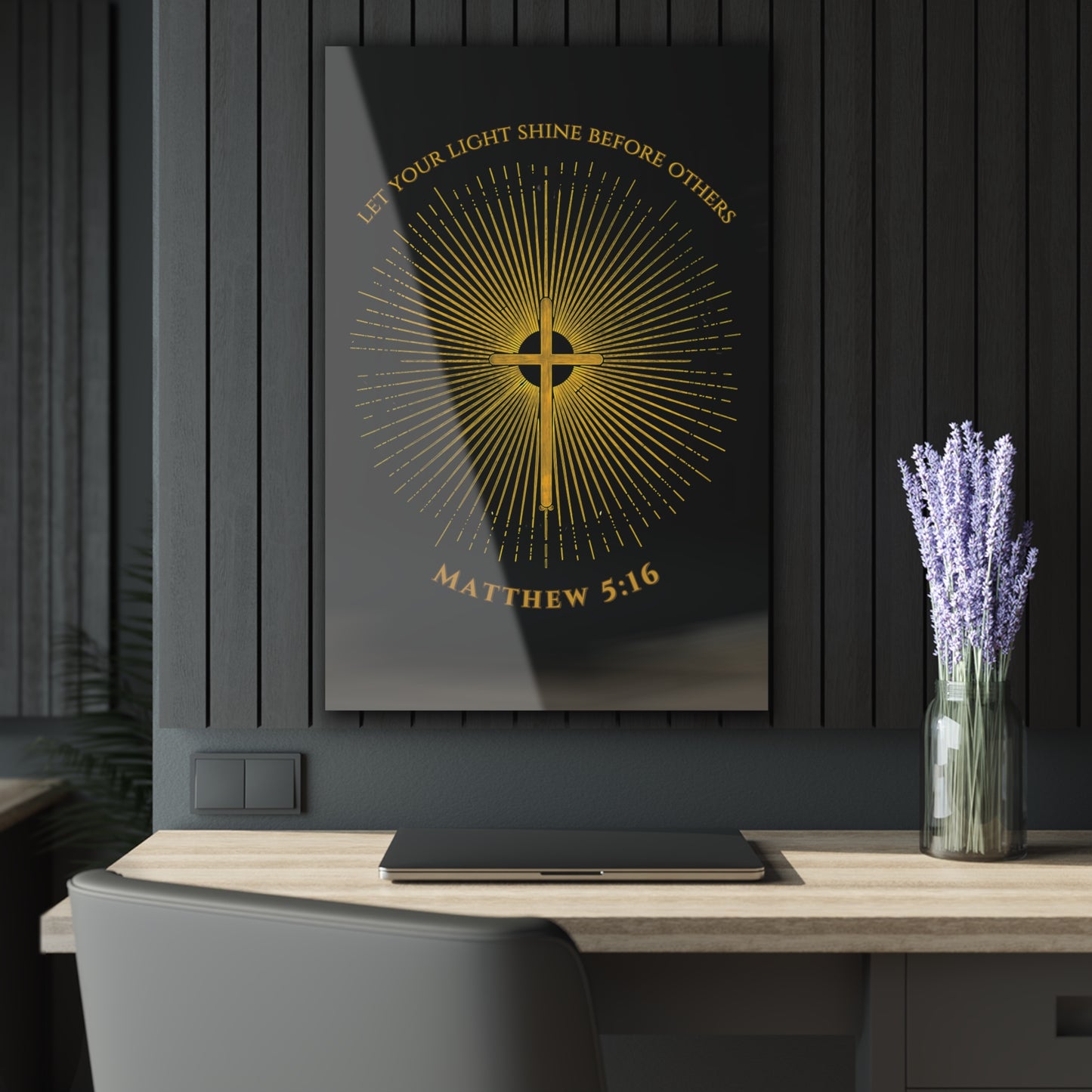 "Matthew 5:16 Sunburst", Fine Art Acrylic Wall Prints (French Cleat Hanging)