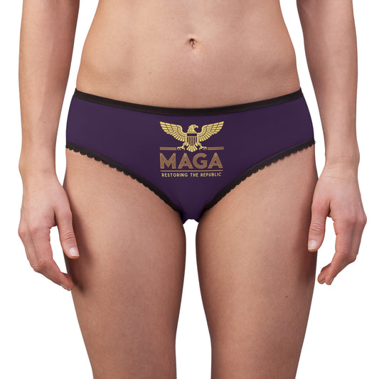 "MAGA - Restoring the Republic", Women's Briefs (Imperial Plum)