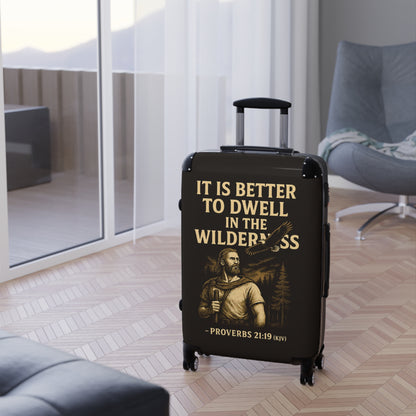 "Proverbs 21:19 (KJV), Suitcases (Ironbark Brown)