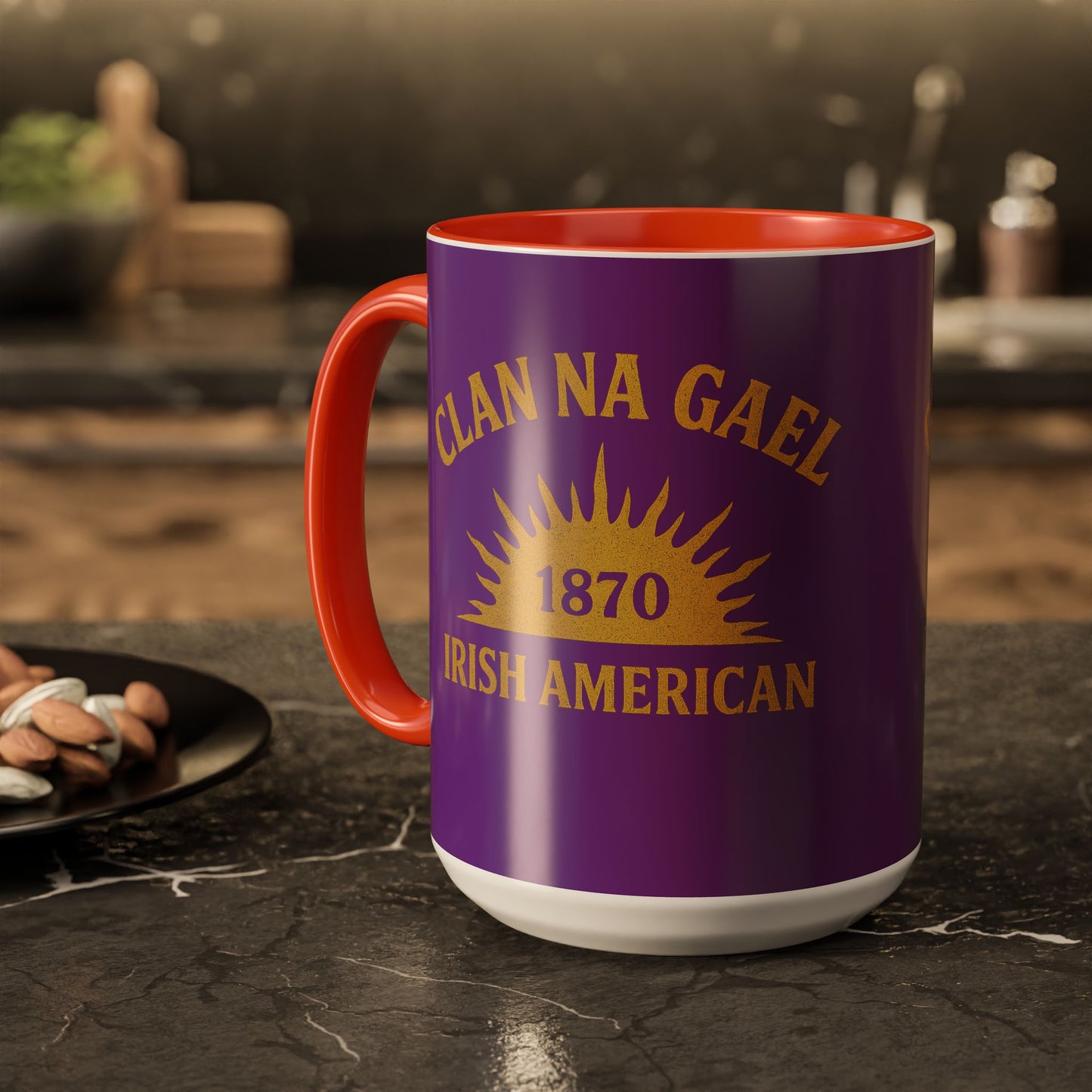 "Clan na Gael - Irish American", Colorful Mugs (11oz, 15oz) (Vesper Violet)