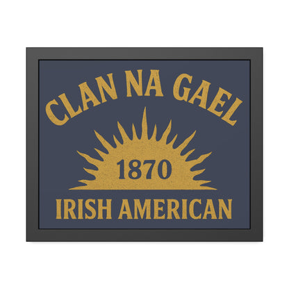 "Clan na Gael - Irish American", Framed Paper Poster (Blue Burka Grey)