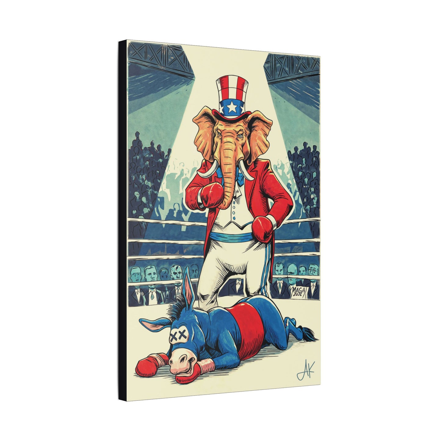 "Brutal Woke Knockout 2024", Stretched Classic Canvas Print