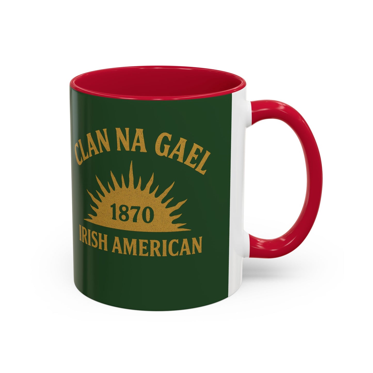 "Clan na Gael - Irish American", Colorful Mugs (11oz, 15oz) (Brithemain Green)