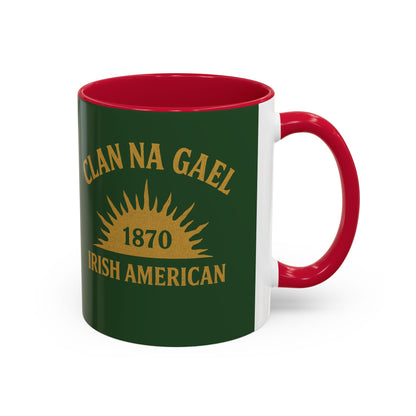 "Clan na Gael - Irish American", Colorful Mugs (11oz, 15oz) (Brithemain Green)