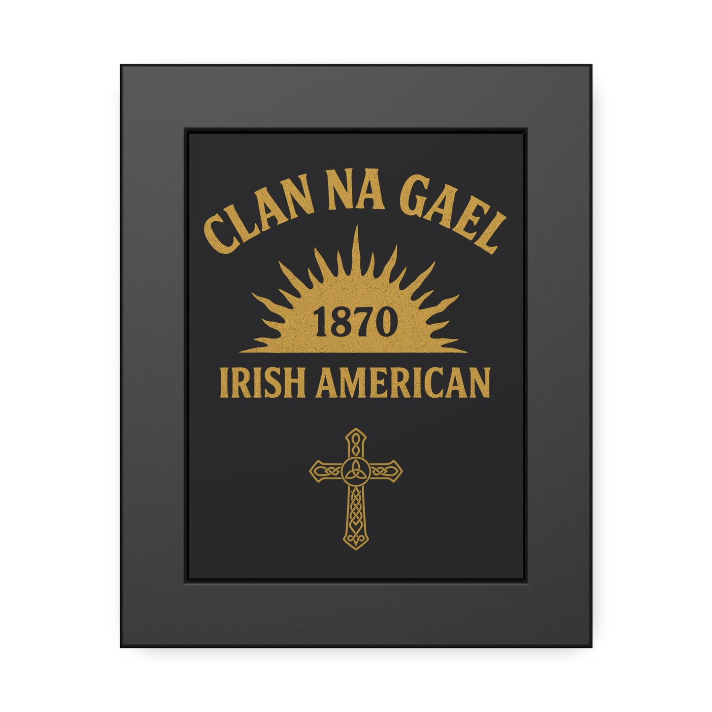 "Clan na Gael - Irish American", Framed Paper Poster (Raven Black)