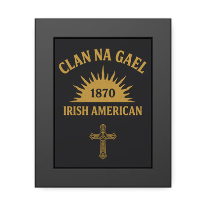 "Clan na Gael - Irish American", Framed Paper Poster (Raven Black)