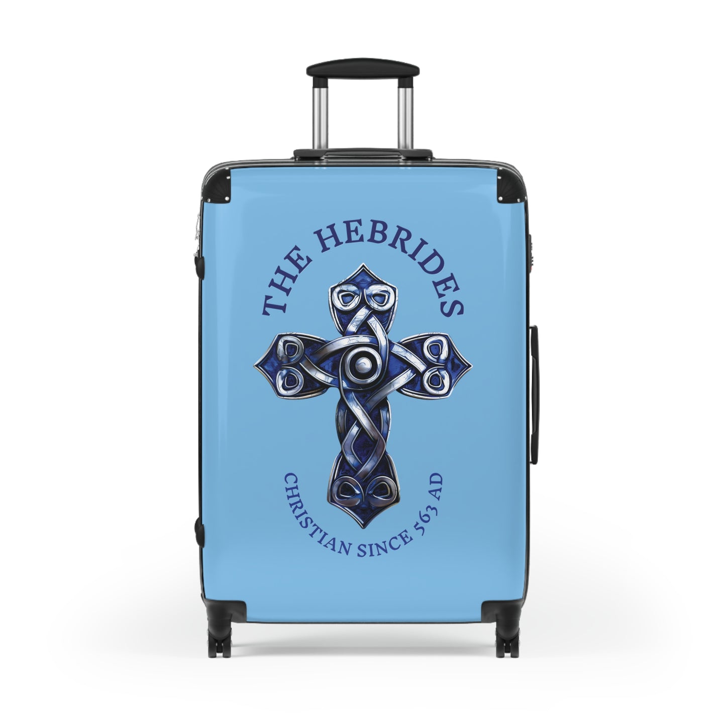 "The Hebrides - Christian Since 563 AD", Suitcases (Sky Blue)