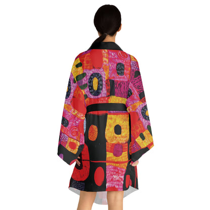 Abstract 78", Long Sleeve Kimono Robe