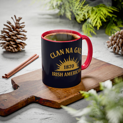 "Clan na Gael - Irish American", Colorful Mugs (11oz, 15oz) (Black Rock Blue)
