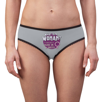 "What is a Woman" #01, Women's Briefs (Serene Grey)