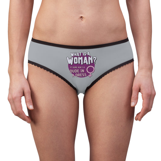 "What is a Woman" #01, Women's Briefs (Serene Grey)