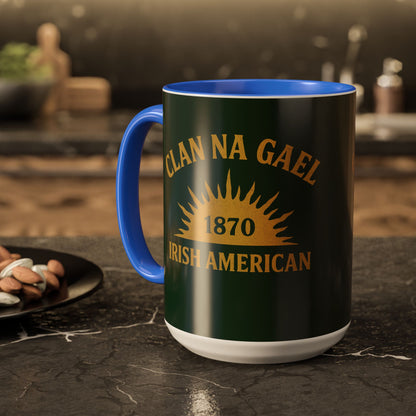 "Clan na Gael - Irish American", Colorful Mugs (11oz, 15oz) (Fenian Green)