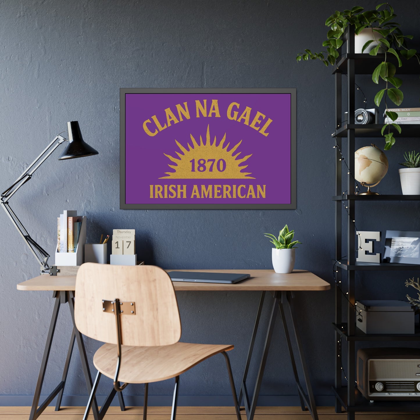 "Clan na Gael - Irish American", Framed Paper Poster (Vesper Violet)