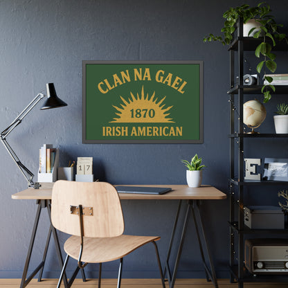 "Clan na Gael - Irish American", Framed Paper Poster (Brithemain Green)