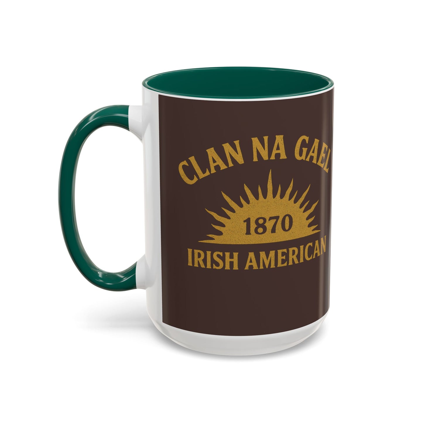"Clan na Gael - Irish American", Colorful Mugs (11oz, 15oz) (Wild Boar Brown)