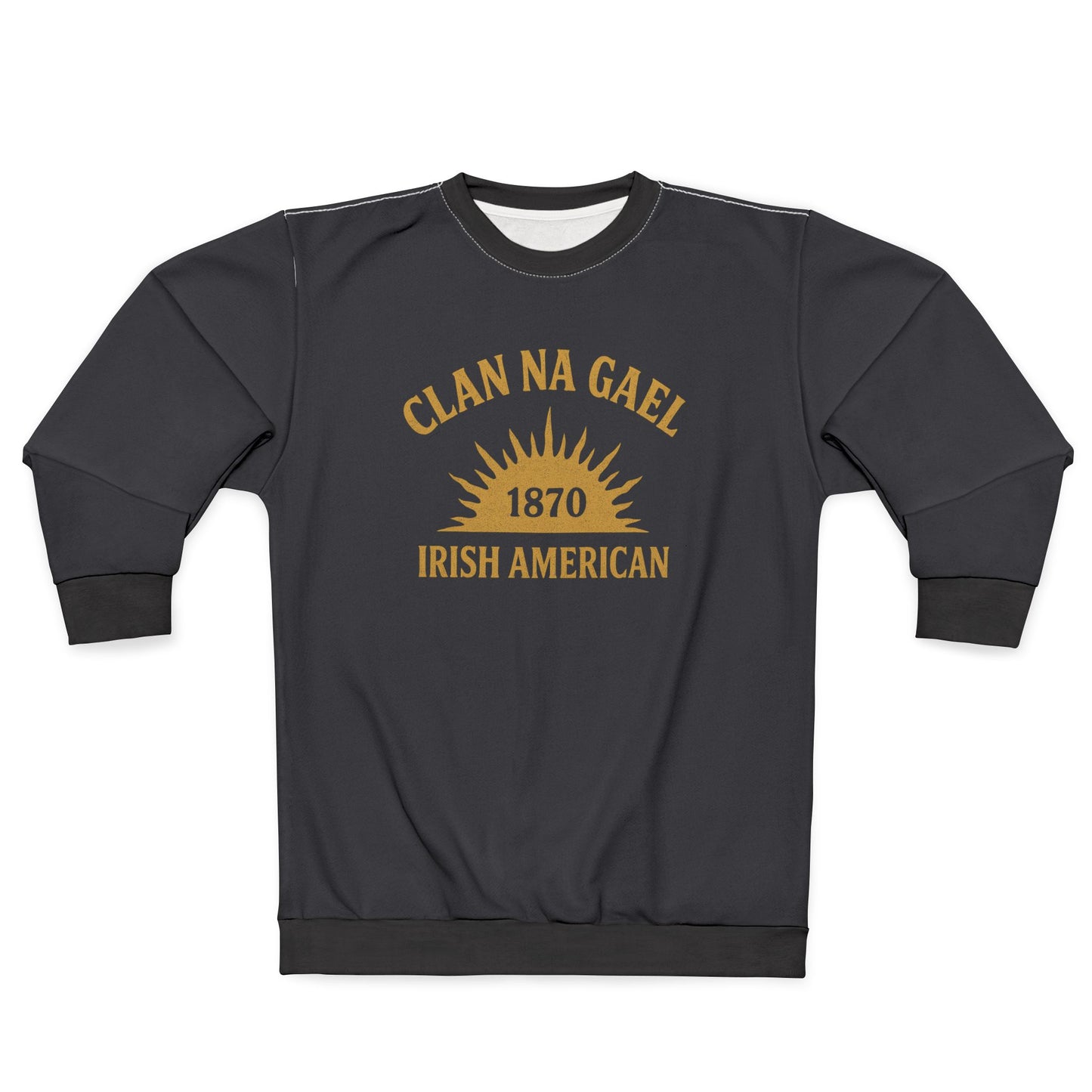 "Clan na Gael - Irish American", Unisex Sweatshirt (Black Denim)