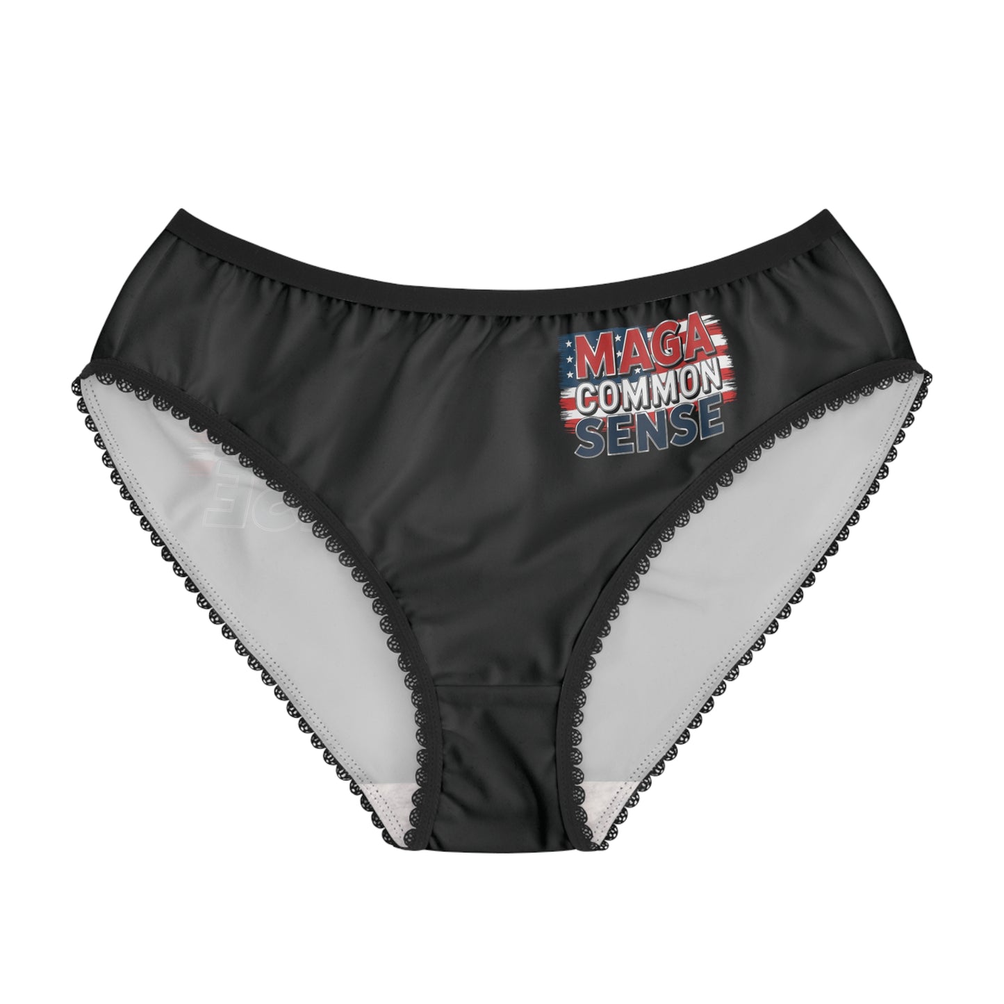 "MAGA Common Sense" #01, Women's Briefs (Void Black)